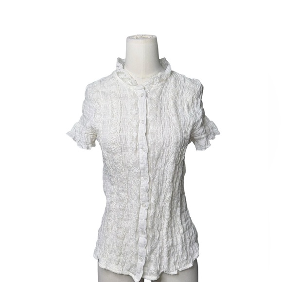 Hayden LA
Women's White Sybil Lace Button-Down Blouse in Medium - Picture 2 of 5